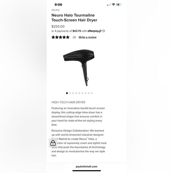 Nib paul mitchell neuro halo tourmaline touchscreen tech blow hair dryer/styler - Picture 2 of 12